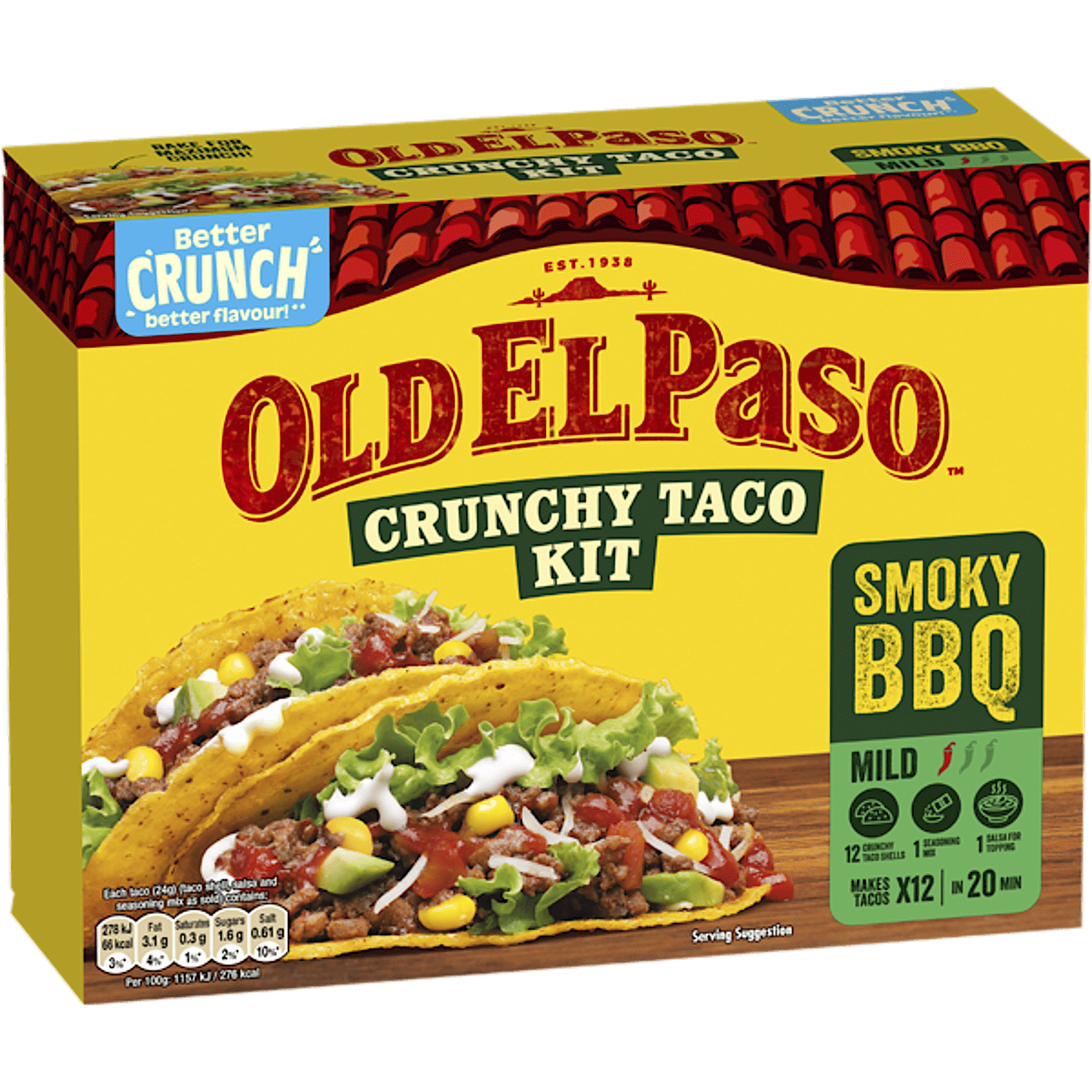 Old El Paso Smoky BBQ Crunchy Taco Kit 292G
